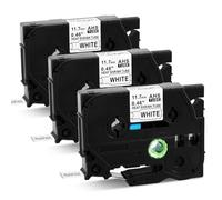 MarkField Heat Shrink Tube Label Maker Tape Compatible with Brother P Touch HSe-231 HSe231 11.7mm Cassette Label Tape Black on White for PT-E100 E110 E300 E550W D210 D410 H110 H107, 3 Pack