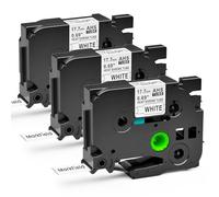 MarkField Heat Shrink Tube Label Tape Compatible with Brother P Touch HSe-241 HSe241 17.7mm Cassette Tape Black on White for PT-E300 E500 E550W E800W D400 D450 D600 P700 P900 2730vp, 3 Pack