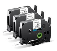 MarkField TZe-211 TZ Tape 6mm Compatible with Brother P-Touch Label Tape 6 mm for Brother Label Printer, 6mm 0.23 Laminated White for P Touch H110 E110 H100R H108 H101C H200 1000, 3-Pack