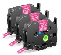 MarkField TZe-MQP35 White on Berry Pink Label Tape 12mm Compatible with Brother P-Touch Label Maker Tape Tz 0.47 Laminated Matte for PT-H110 E110 H100R H100LB H108 H101C H200 D210VP P300BT 1000