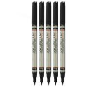 MarkFine Permanent Marker Pens, BLACK, Pack of 5, SuperFine Tip CD/DVD Markers, Write on Most Surface, Waterproof Ink, Quick Dry, iZOFAX Black Ball Pen
