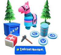 Markhomia Lemoneon Video Game Cake Toppers Upgraded Designs V2 Battle Royale Llama Decoration for Birthday Party Cake Decor 11Pcs/Set