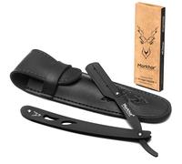 Markhor® All Matte Black Cut Throat Razor Kit - Straight Razor for Men - Professional Barber Razor, Straight Edge Razor