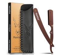 MARKHOR® Brown - Cut Throat Razor Kit - Mens Straight Razor, Barber-Grade Cutthroat Razor, Professional Straight Edge Beard Razor for a Clean & Precise Shave