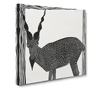 Markhor Goat Vol.1 by Samuel de Mesquita Canvas Print | Gallery Wrapped 30mm Frame Wall Art | 20x20 inches | Ready to Hang | Classic Animals Picture | Living Room Bedroom Lounge Office