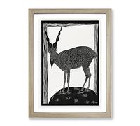 Markhor Goat Vol.1 By Samuel De Mesquita Classic Painting Framed Print | A2 Oak Framed Wall Art | Ready to Hang | Classic Animal Picture | Living Room Bedroom Lounge Office