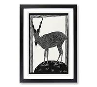 Markhor Goat Vol.1 by Samuel De Mesquita Framed Print | A2 Black Framed Wall Art | Ready to Hang | Modern Animal Picture | Living Room Bedroom Lounge Office