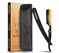 Markhor® Matte Black with 24K Gold Plated - Cut Throat Razor Kit - Mens Straight Razor, Barber-Grade Cutthroat Razor, Professional Straight Edge Beard Razor for a Clean & Precise Shave