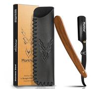 MARKHOR® Rose Wood with Matte Black Cut Throat Razor Kit - Premium Quality Straight Razor for Men - Professional Barber Razor, Straight Edge Razor
