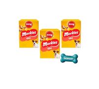 Markies Mini Dog Biscuits 3 × 500g Packs Crunchy Meat Filled Training Treats With DigiMart Poop Dispenser