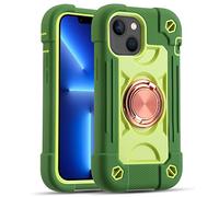 MARKILL Compatible with iPhone 13 Mini/iPhone 12 Mini Case 5.4 Inch with Built-in 360°Rotating Ring Stand, Military Grade Drop Protection Full Body Rugged Heavy Duty Protective Cover. (Avocado)