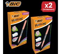 Marking Fine Tip Assorted Intense Pastel Colours - 2 Packs Bic Multi One Size