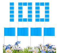 Marking Flag - 100 Pack Marking Flags For Lawns, Farm Irrigation Markings Supplies, Orange, Blue, Red, Landscape Markers Dog Training And Construction Use Survey Flags For Easy Identification
