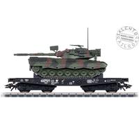 Marklin 48879 - AC H0 1:87 - Flat Car Type Rlmmps DB With Military Load