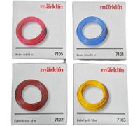 Marklin Cable Assorted 4 Pack 10m - 7105 Red, 7102 Brown, 7103 Yellow and 7101 Blue for all applications in Model Making H0, Model Railway