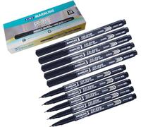 MARKLINE Permanent Marker Pens, Extra Fine Tip, BLACK, Pack of 10, CD DVD OHP Markers, Write-4-All, Quick Dry, Waterproof Ink, iZOFAX Black Ball Pen