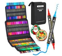 MarkMuse 120 Colour Acrylic Marker Pens, Dual Tip Fast-Dry & Water-Based Acrylic Paint Pens for Rock, Wood, Canvas & Ceramic Painting, Non-Toxic Art Supplies for Adult Artists & DIY Craft Projects