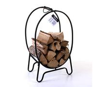 Marko Fireside Firewood Rack Log Storer Indoor Fireside Wood Cart Mover Carrier Stand Storage (Helsinki Oval Log Store)