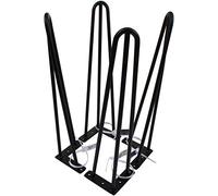 marko Furniture Hairpin Furniture Legs 10mm Black 3 Prong Screws + Floor Protectors Sets of 4 (450mm/18)