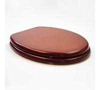 marko Wooden Toilet Seat Wood Standard Size Mahogany Chrome Hinges Fixings Included