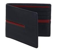 MarkQues Executive Black Genuine Leather Mens Wallet (EXE-440107), Black/Red