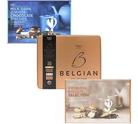 Marks and Spencer Extremely Chocolatey Milk Dark and White Chocolate Biscuits 450g, with M&S Belgian Chocolate Biscuit Tin 400g and M&S Viennese All Butter Biscuit Selection 450g Biscuits Gift Bundle