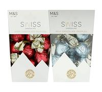 Marks and Spencer M&S Swiss Milk Chocolate Truffles Chocolate Box 205g Bundled with M&S Swiss Dark Chocolate Truffles Box of Chocolate 205g Chocolate Gifts