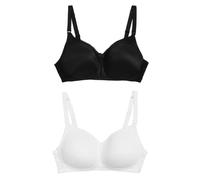Marks and Spencer Women's 2 Pack Floral Lace Nursing Bras, Opaque, Black/White, 36DD