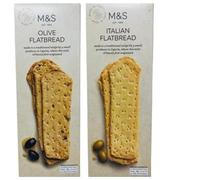 Marks & Spencer Olive & Italian Flatbread Each Pack of 150g (150g X 2) M&S Food in a Premier Life Store Box