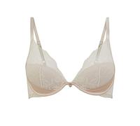 Marks & Spencer Women's Rosie Silk & Lace Padded Plunge Beau Bra, Sheer, Alabaster, 36B