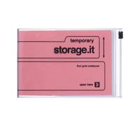 MARK'S storage.it Notebook A6 Pink with Zip Compartment, Dot Grid 5 mm, Writing Book with Pen Compartment and PVC Cover for Office Study