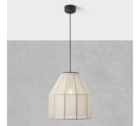 Markslöjd Aiko hanging light, beige/black, Ø 37 cm, fabric/metal