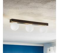 Markslöjd Bathroom ceiling light Mini, 3-bulb, black, glass/metal