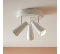 Markslöjd Ceiling light Crest, white metal, 3-bulb