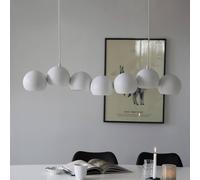 Markslöjd Cupolo pendant light, white, iron, length 101 cm, 7-bulb