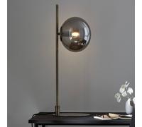Markslöjd Dione table lamp, brass/smoke grey, glass, iron