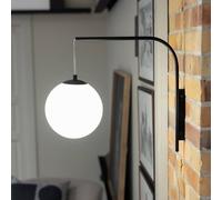 Markslöjd Dione wall lamp, black/white, height 40 cm, plug