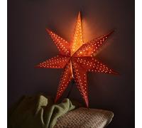 Markslöjd Embla hanging star, Ø 45 cm, velvet look, brown