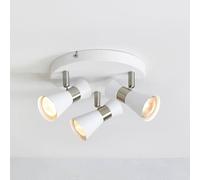 Markslöjd Folie ceiling light, 3-bulb, white/steel