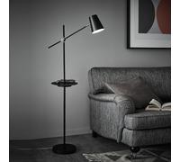 Markslöjd Linear floor lamp with USB charging station, black