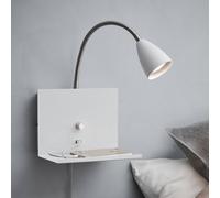 Markslöjd Logi wall light with shelf, white