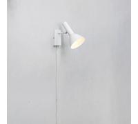 Markslöjd Metro wall light, white, with cable and plug