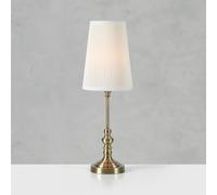 Markslöjd Noble table lamp, brass-coloured/natural white, height 56 cm, fabric