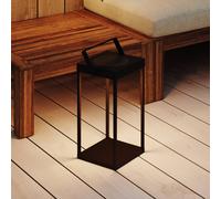 Markslöjd PURE LED solar lantern, black, USB, metal, height 42 cm