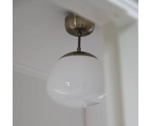 Markslöjd Rise ceiling light, antique brass colour, glass, Ø 25 cm