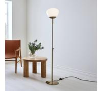 Markslöjd Rise floor lamp, antique brass, iron, glass, height 150 cm