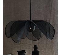 Markslöjd Styrka pendant light, Ø 75 cm, black/smoke grey, banana fibre