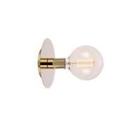 Markslojd 41607 Disc Single Light Semi-Flush Light Fitting In Polished Brass Finish With Plug