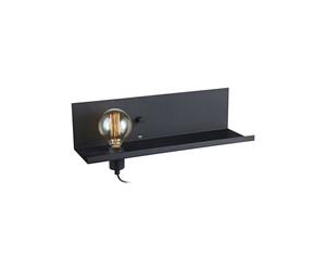 Markslojd 41664 Multi Shelf and Wall Light with Plug & USB Charging Port In Black Finish