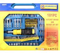 Marksman 101Pc Ratchet Driver And Socket Bit Set With Folding Case Hand Tool Multi Purpose